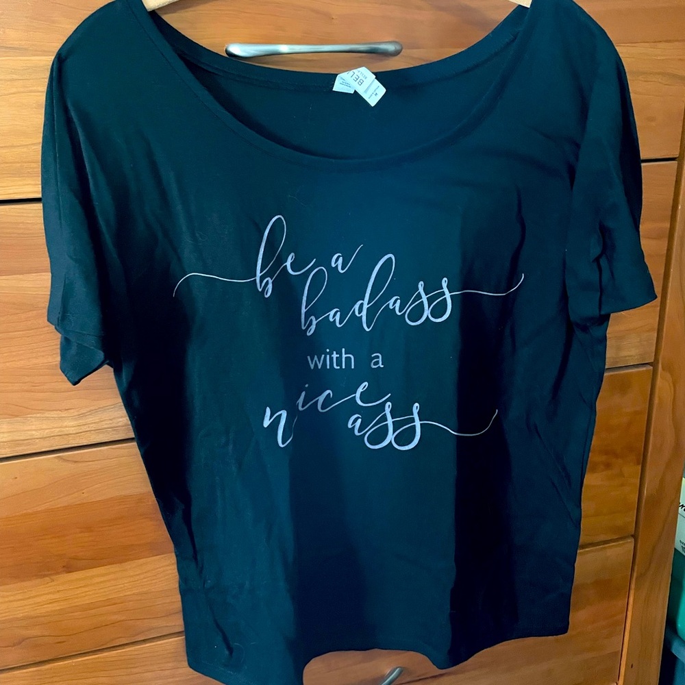 Black slouchy tee Be a badass with a nice ass